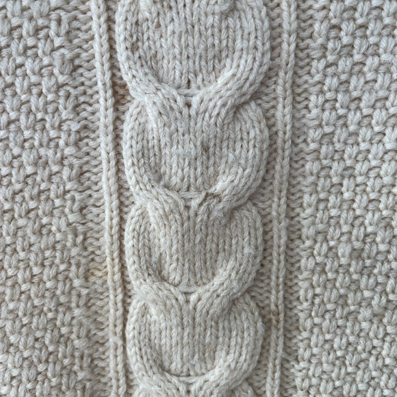 Cozy Cable Knit Wool Sweater - Cream - Picture 8 of 11